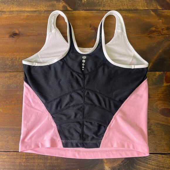 VTG Y2K Nike Dri-FIT Corset Pink Cropped Tank Top Center Swoosh Women's Medium - Picture 2 of 10